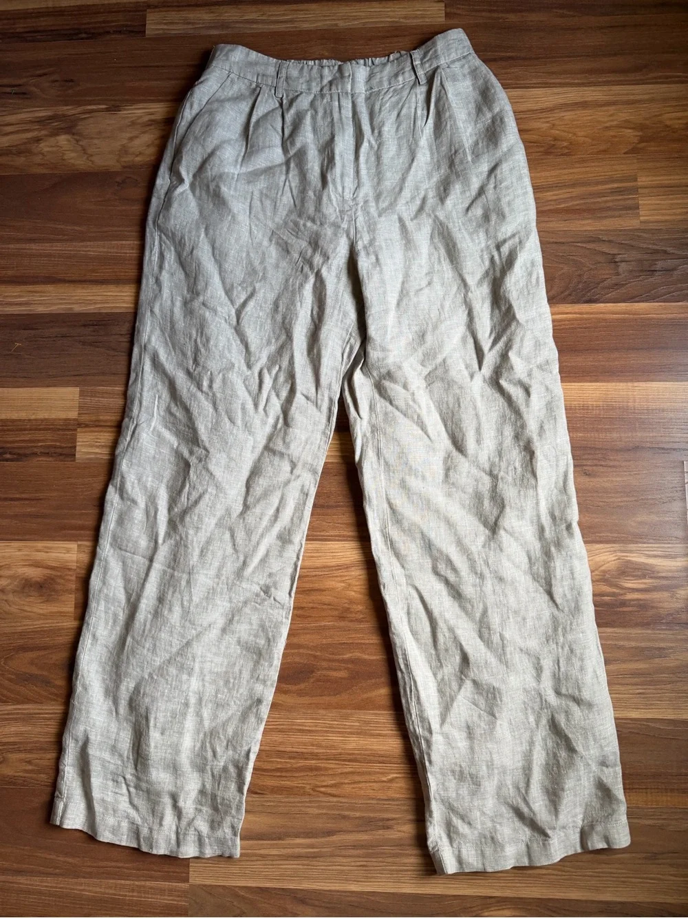 Quince 100% European Linen Pleated Trouser Flax Women's Size 8